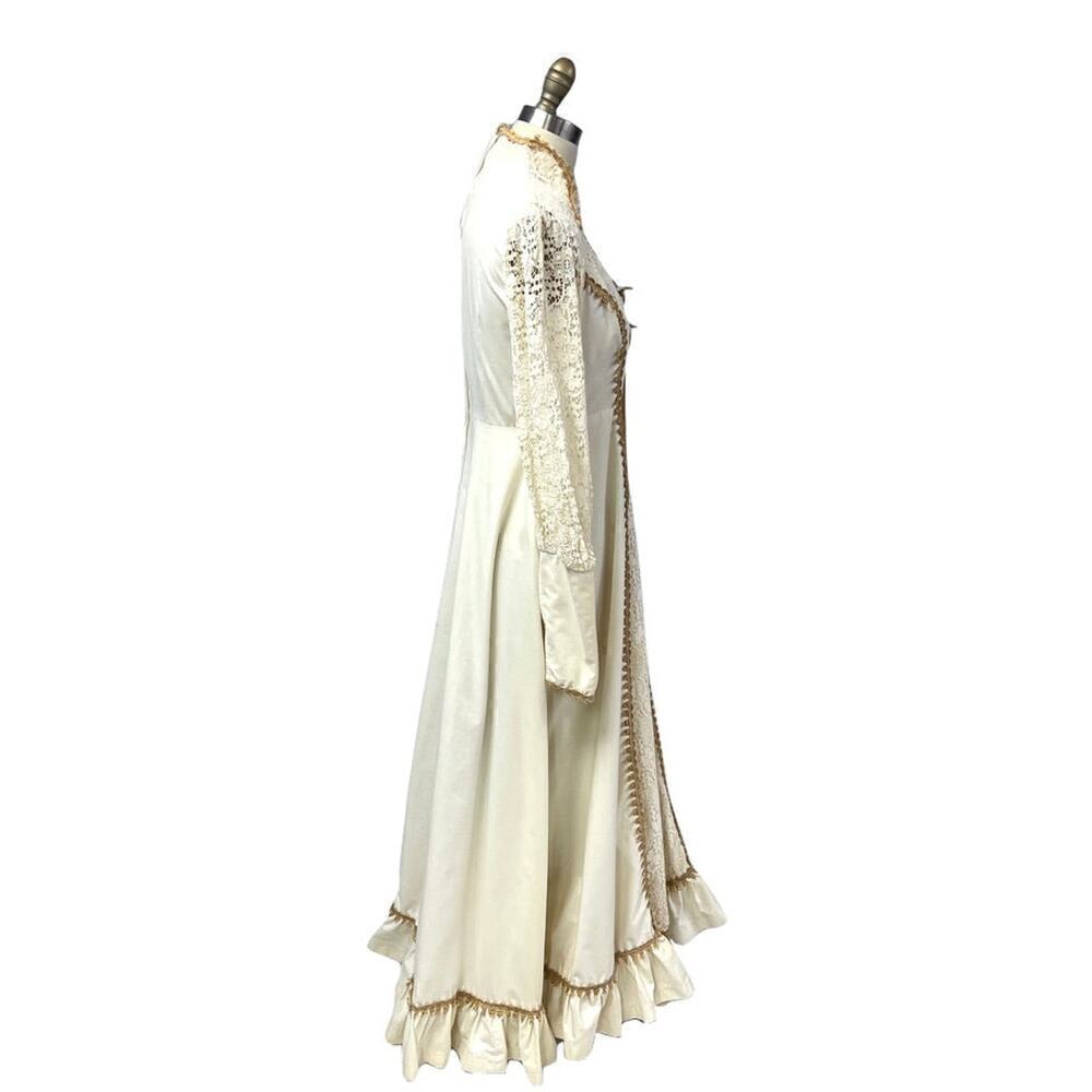 VTG 1970s Gunne Sax Prairie Wedding Dress Jessica McClintock Boho Cottagecore S - Picture 7 of 11